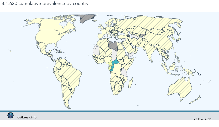 To date the highest frequency of B.1.620 genomes are observed in Central Africa ([https://outbreak.info](https://outbreak.info)).