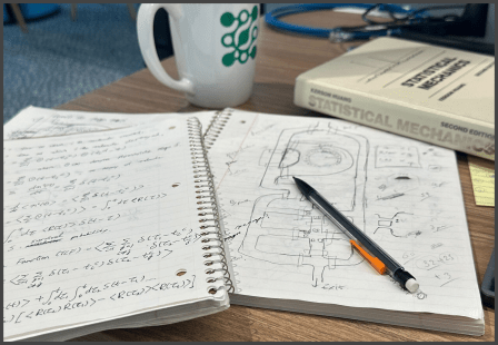 Macrophage memory notebook writings on desk